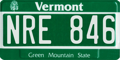 VT license plate NRE846