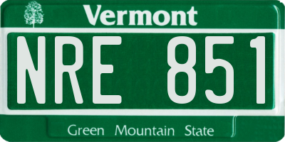 VT license plate NRE851