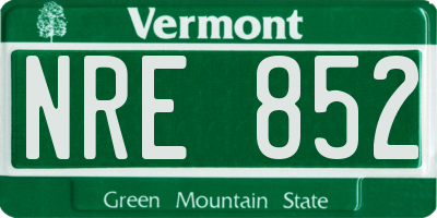 VT license plate NRE852