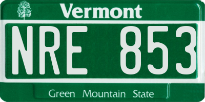 VT license plate NRE853