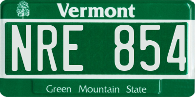 VT license plate NRE854