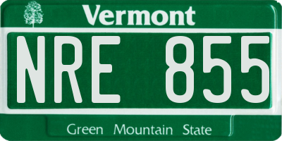 VT license plate NRE855
