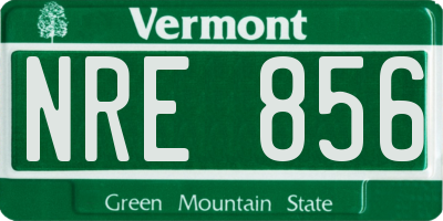 VT license plate NRE856