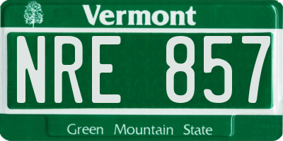 VT license plate NRE857