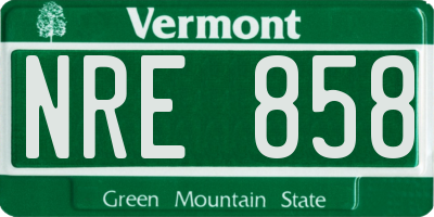VT license plate NRE858