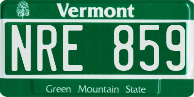 VT license plate NRE859