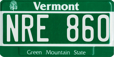 VT license plate NRE860