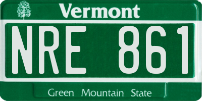 VT license plate NRE861
