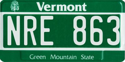 VT license plate NRE863