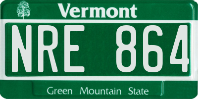 VT license plate NRE864