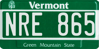 VT license plate NRE865