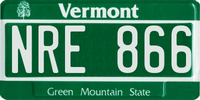 VT license plate NRE866