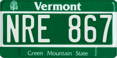VT license plate NRE867