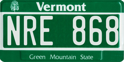 VT license plate NRE868