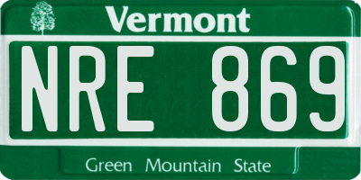 VT license plate NRE869
