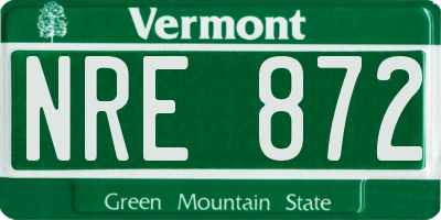VT license plate NRE872