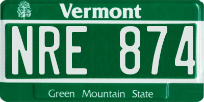 VT license plate NRE874