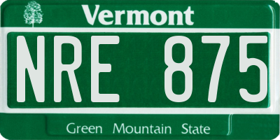 VT license plate NRE875