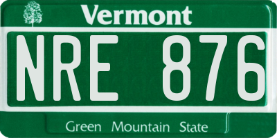 VT license plate NRE876