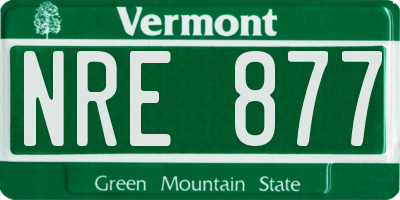 VT license plate NRE877