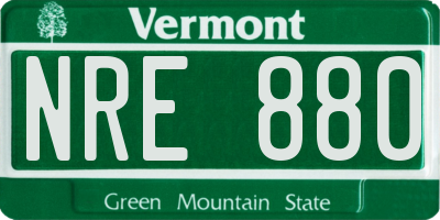 VT license plate NRE880