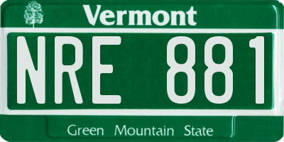 VT license plate NRE881
