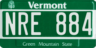 VT license plate NRE884