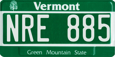VT license plate NRE885