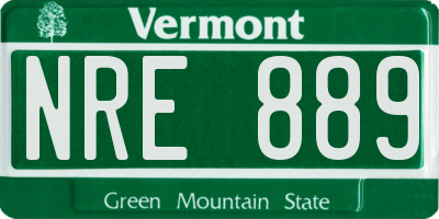 VT license plate NRE889
