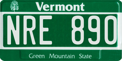 VT license plate NRE890