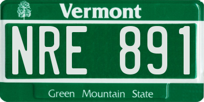 VT license plate NRE891