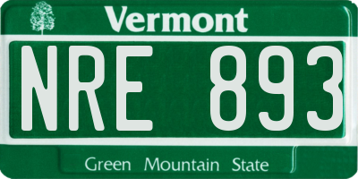 VT license plate NRE893