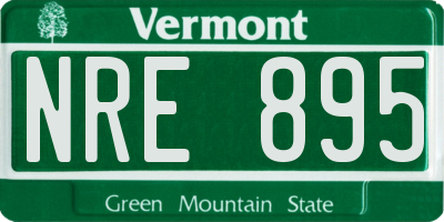 VT license plate NRE895