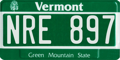 VT license plate NRE897