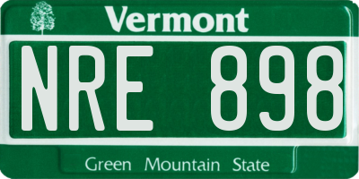 VT license plate NRE898