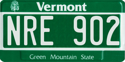 VT license plate NRE902