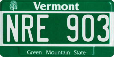 VT license plate NRE903
