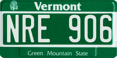 VT license plate NRE906