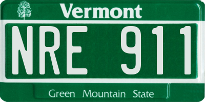 VT license plate NRE911