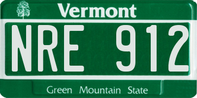 VT license plate NRE912
