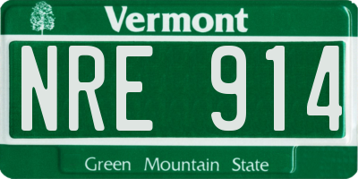 VT license plate NRE914