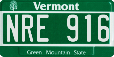 VT license plate NRE916