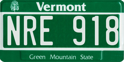 VT license plate NRE918