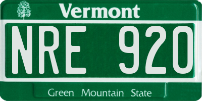 VT license plate NRE920