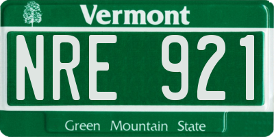 VT license plate NRE921
