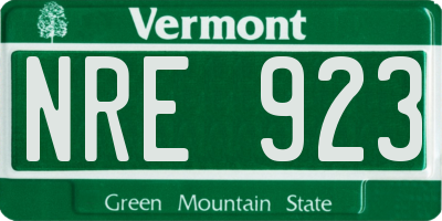 VT license plate NRE923