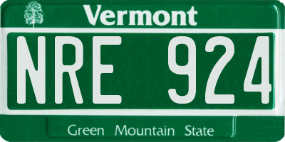VT license plate NRE924