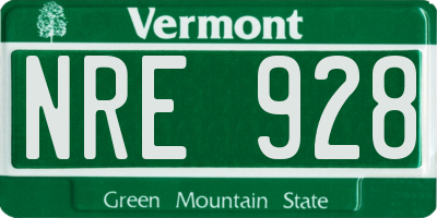 VT license plate NRE928