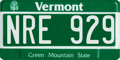 VT license plate NRE929