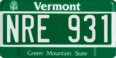 VT license plate NRE931